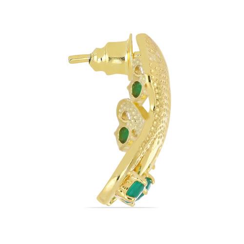 BUY GENUINE EMERALD  GEMSTONE FASHION EARRINGS